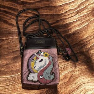 CHALA Magical Unicorn Cell Phone Crossbody Bag Pink Multicolor  Purse